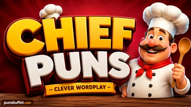 A 16:9 featured image thumbnail featuring the bold 3D text CHIEF PUNS and a cartoon chief mascot.